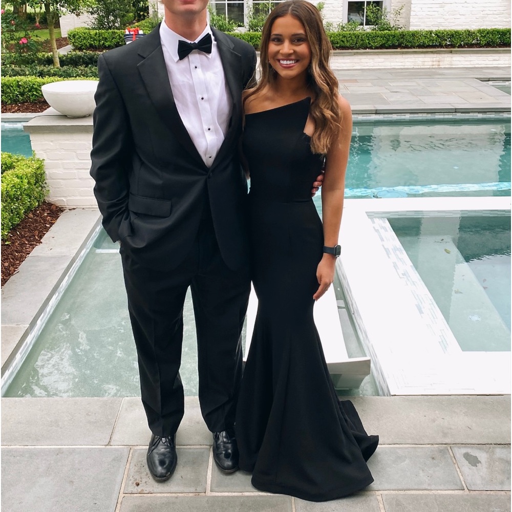 Nicole Bakti black originally 670!!!size 4 altered in length fits like a 2